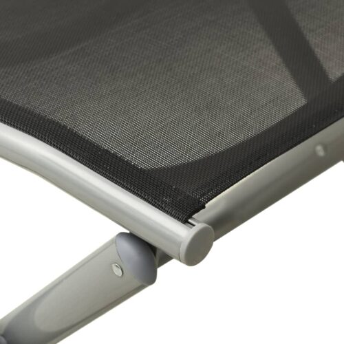 3-Piece Garden Lounge Set Textilene Aluminium Silver - Image 12