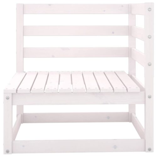 3-Piece Garden Lounge Set White Pine Wood Outdoor Patio Furniture - Image 3