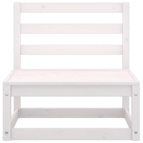 3-Piece Garden Lounge Set White Pine Wood Outdoor Patio Furniture - Image 5