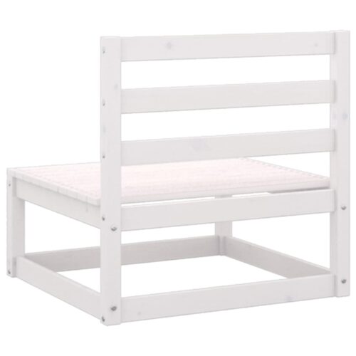 3-Piece Garden Lounge Set White Pine Wood Outdoor Patio Furniture - Image 5