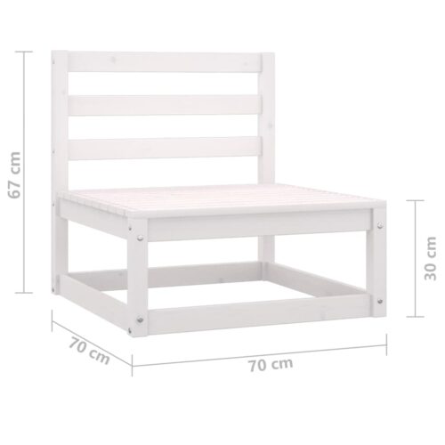 3-Piece Garden Lounge Set White Pine Wood Outdoor Patio Furniture - Image 9
