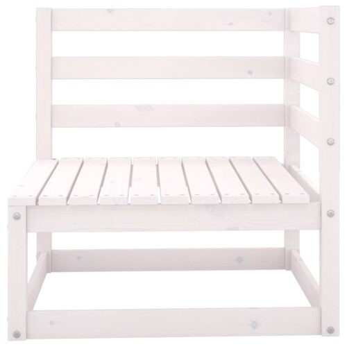 3-Piece Garden Lounge Set White Pine Wood Outdoor Patio Furniture - Image 5
