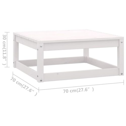 3-Piece Garden Lounge Set White Pine Wood Outdoor Patio Furniture - Image 9