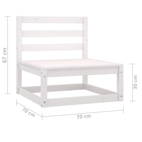 3-Piece Garden Lounge Set White Wood Timber Outdoor Patio Furniture Pine - Image 10