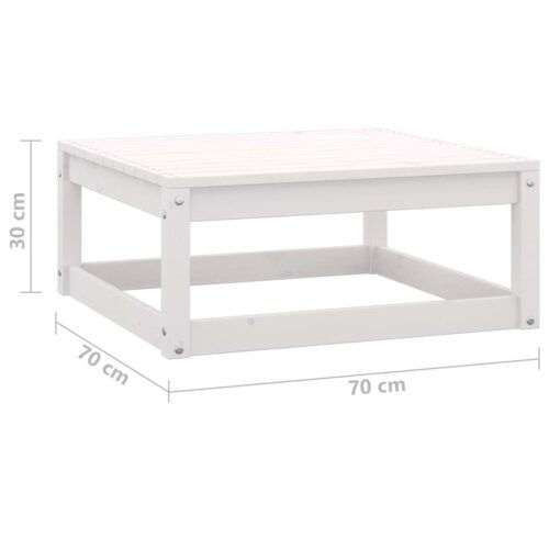 3-Piece Garden Lounge Set White Wood Timber Outdoor Patio Furniture Pine - Image 11