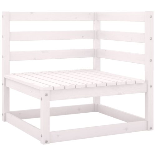 3-Piece Garden Lounge Set White Wood Timber Outdoor Patio Furniture Pine - Image 4