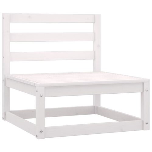 3-Piece Garden Lounge Set White Wood Timber Outdoor Patio Furniture Pine - Image 6