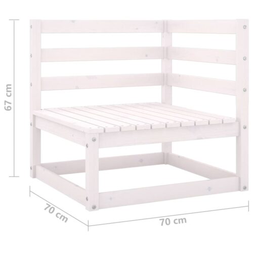 3-Piece Garden Lounge Set White Wood Timber Outdoor Patio Furniture Pine - Image 10