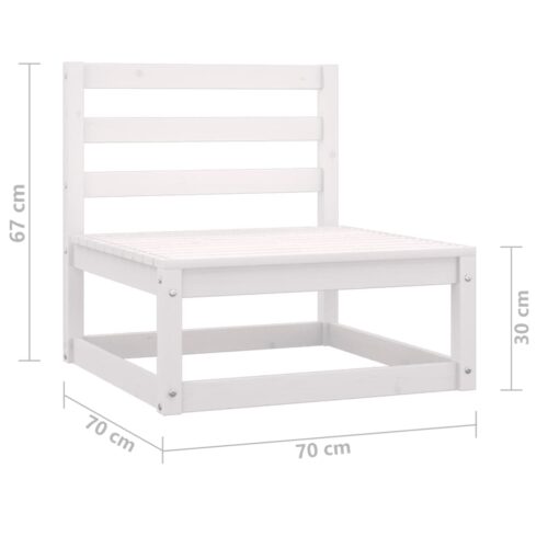 3-Piece Garden Lounge Set White Wood Timber Outdoor Patio Furniture Pine - Image 11