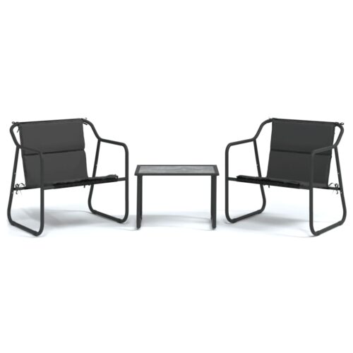 3-Piece Garden Lounge Set with Cushions Anthracite Steel