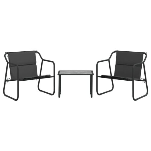 3-Piece Garden Lounge Set with Cushions Anthracite Steel - Image 3