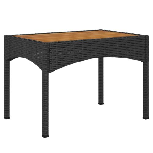3-Piece Garden Lounge Set with Cushions Black Poly Rattan Wicker Outdoor Patio Furniture - Image 3