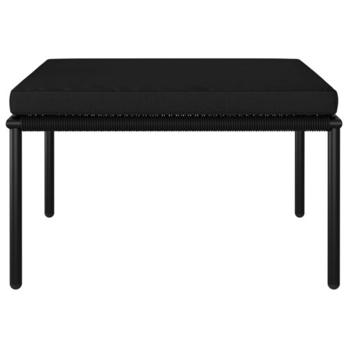 3-Piece Garden Lounge Set with Cushions Black PVC - Image 5