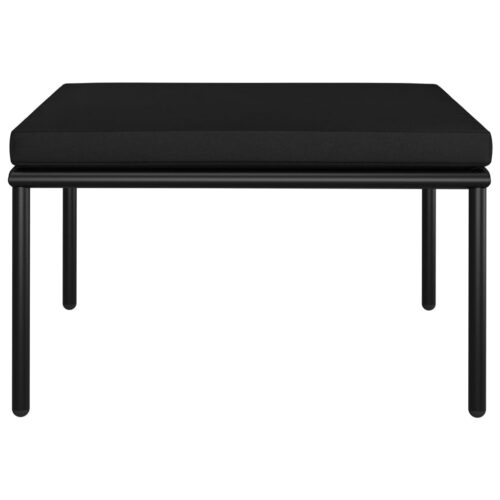 3-Piece Garden Lounge Set with Cushions Black PVC - Image 6