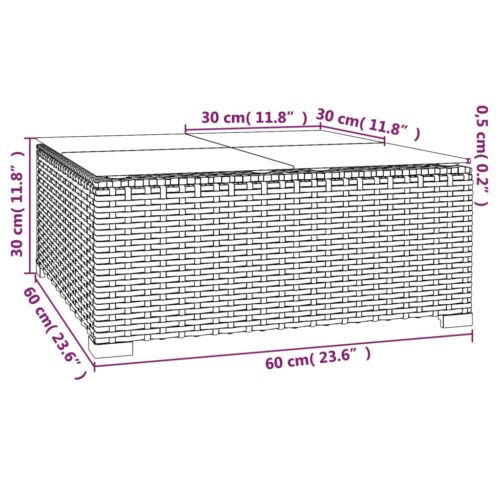 3-Piece Garden Lounge Set with Cushions Grey Poly Rattan Wicker Outdoor Patio Furniture - Image 8