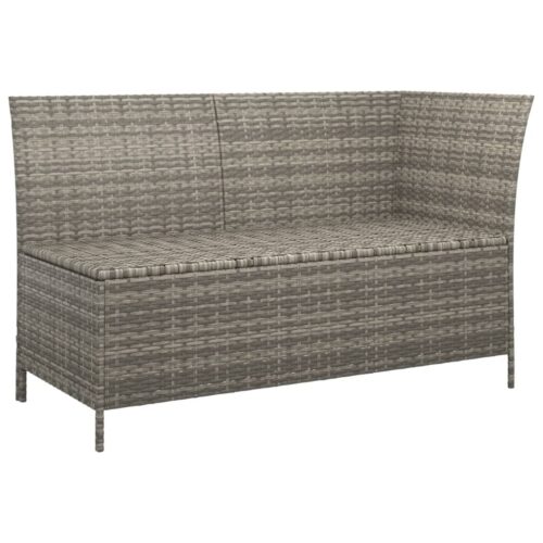 3-Piece Garden Lounge Set with Cushions Grey Poly Rattan Wicker Outdoor Patio Furniture - Image 6