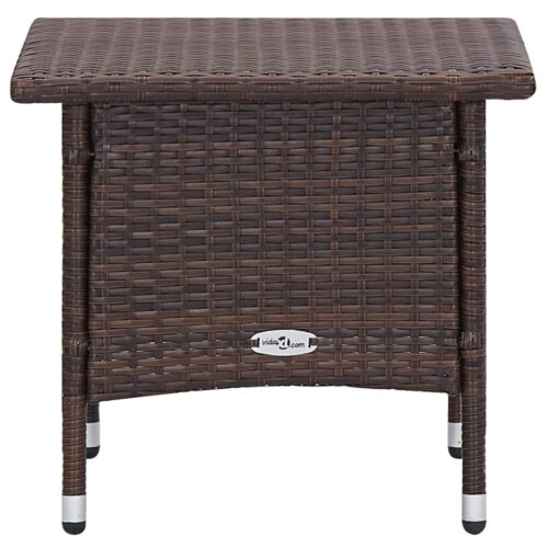 3-Piece Garden Lounge Set with Cushions Poly Rattan Wicker Outdoor Patio Furniture Brown - Image 8