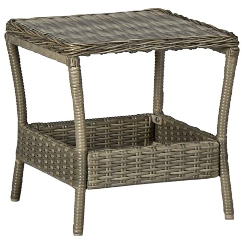 3-Piece Garden Lounge Set with Cushions Poly Rattan Wicker Outdoor Patio Furniture Brown - Image 3