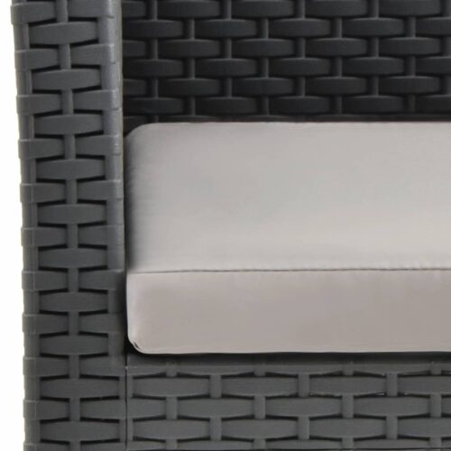 3-Piece Garden Lounge Set with Cushions PP Rattan Anthracite - Image 6