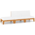 3-Piece Garden Lounge Set with Cushions Acacia Wood Timber Outdoor Patio Furniture