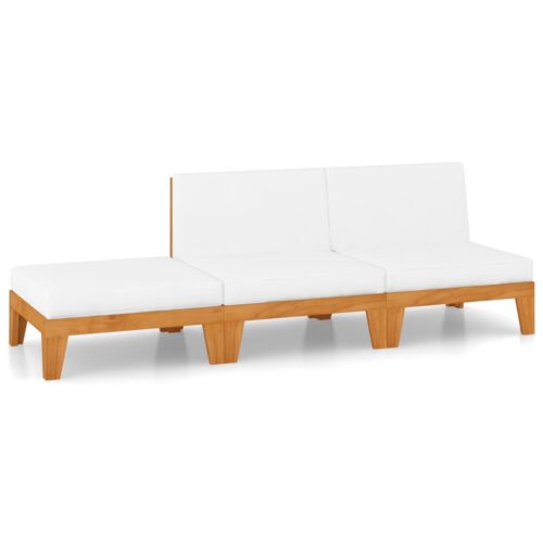 3-Piece Garden Lounge Set with Cushions Acacia Wood Timber Outdoor Patio Furniture