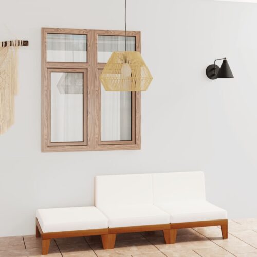 3-Piece Garden Lounge Set with Cushions Acacia Wood Timber Outdoor Patio Furniture - Image 2