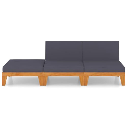3-Piece Garden Lounge Set with Cushions Acacia Wood Timber Outdoor Patio Furniture - Image 3