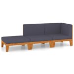 3-Piece Garden Lounge Set with Cushions Acacia Wood Timber Outdoor Patio Furniture