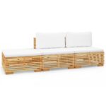 3-Piece Garden Lounge Set with Cushions Acacia Wood Timber Outdoor Patio Furniture