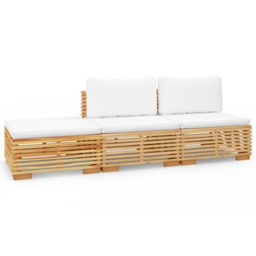 3-Piece Garden Lounge Set with Cushions Acacia Wood Timber Outdoor Patio Furniture