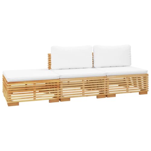 3-Piece Garden Lounge Set with Cushions Acacia Wood Timber Outdoor Patio Furniture - Image 3