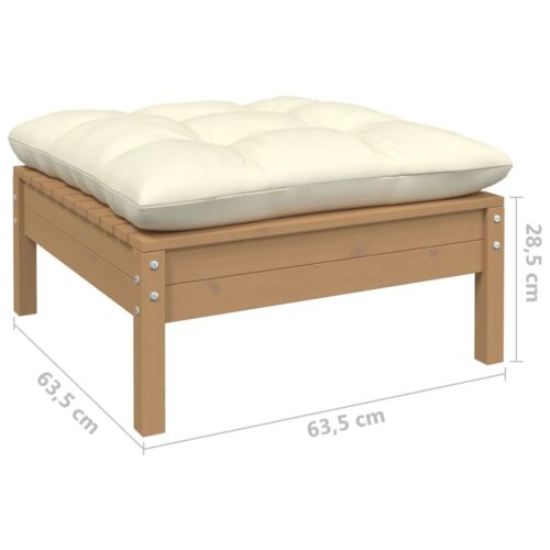 3-Piece Garden Lounge Set with Cushions Wood Timber Outdoor Patio Furniture Pine - Image 8