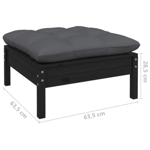 3-Piece Garden Lounge Set with Cushions Wood Timber Outdoor Patio Furniture Pine - Image 9
