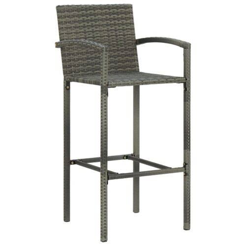 3-Piece Outdoor Bar Set Garden Patio Dining Bistro Stools Chairs Table Rattan - Image 4