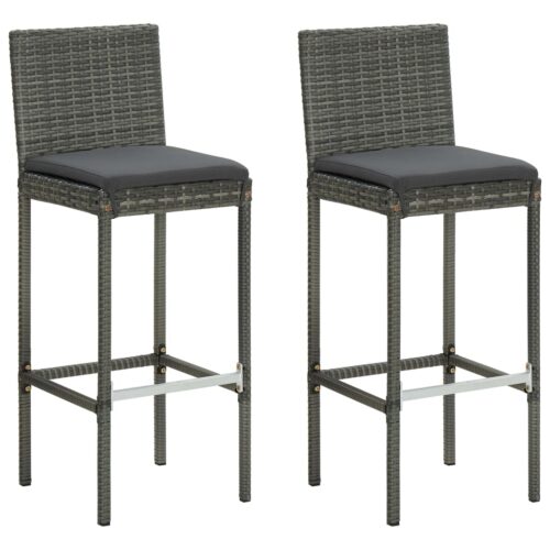 3-Piece Outdoor Bar Set Garden Patio Dining Bistro Stools Chairs Table Rattan - Image 3