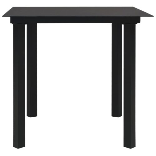 3-Piece Outdoor Dining Set PVC Rattan Black - Image 4