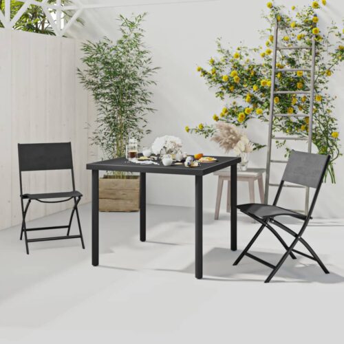 3-Piece Outdoor Dining Set Steel - Image 2