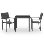 3-Piece Outdoor Dining Set Steel