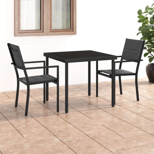 3-Piece Outdoor Dining Set Steel - Image 2