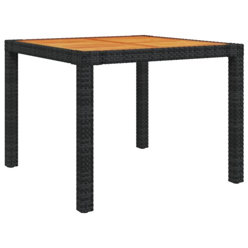 3-Piece Outdoor Dining Set with Cushions Garden Patio Chairs Table Rattan Black - Image 8