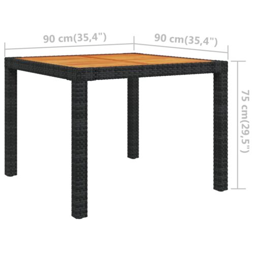 3-Piece Outdoor Dining Set with Cushions Garden Patio Chairs Table Rattan Black - Image 11