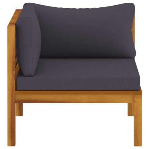 3-Seater Garden Sofa with Cushion Acacia Wood Timber Outdoor Patio Furniture - Image 5