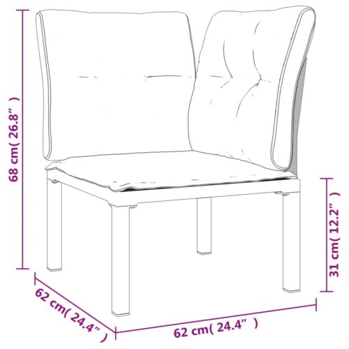 4-Piece Garden Lounge Set Black Grey Poly Rattan Wicker Outdoor Patio Furniture - Image 10