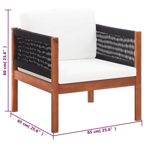 4-Piece Garden Lounge Set Acacia Wood Timber Outdoor Patio Furniture - Image 7
