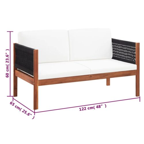 4-Piece Garden Lounge Set Acacia Wood Timber Outdoor Patio Furniture - Image 8