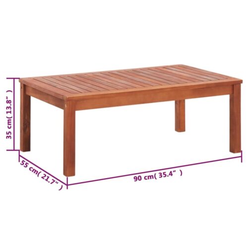 4-Piece Garden Lounge Set Acacia Wood Timber Outdoor Patio Furniture - Image 9