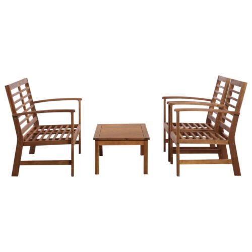 4-Piece Garden Lounge Set Acacia Wood Timber Outdoor Patio Furniture - Image 2