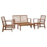 4-Piece Garden Lounge Set Acacia Wood Timber Outdoor Patio Furniture