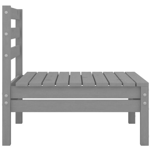 4-Piece Garden Lounge Set Pine Wood Outdoor Patio Furniture Grey - Image 7