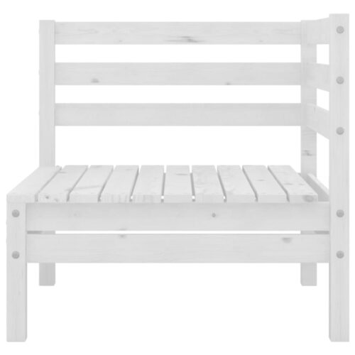 4-Piece Garden Lounge Set Pine Wood Outdoor Patio Furniture White - Image 3